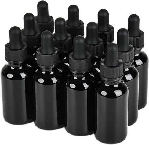 24 Pack,1oz Glass Dropper Bottle, Amber Tincture Bottles with Dropper,Pretty Finish for All Kinds of Liquids,Oil Bottles for Hair- Stronger Suction ideal for Leakproof Travel in Kuwait