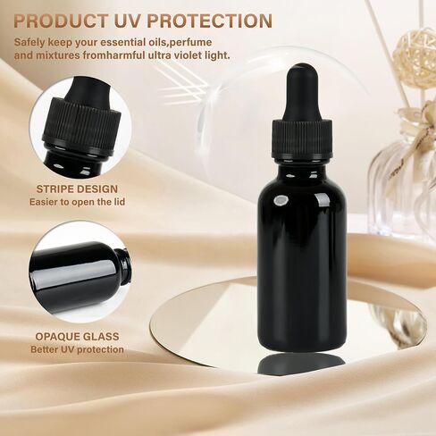 24 Pack,1oz Glass Dropper Bottle, Amber Tincture Bottles with Dropper,Pretty Finish for All Kinds of Liquids,Oil Bottles for Hair- Stronger Suction ideal for Leakproof Travel in Kuwait