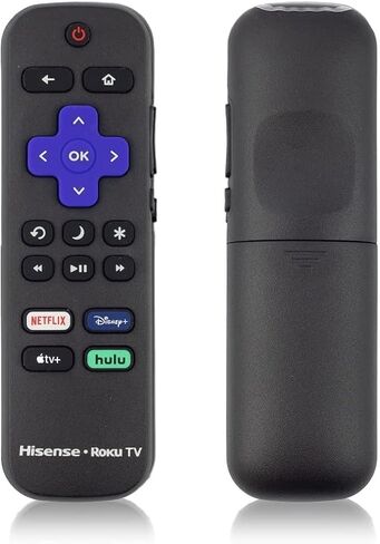 Amtone New Replacement Remote for Hisense ROKU Smart TVs with Netflix Disney Hulu VUDU Keys fits for 50H4 55H4 48H4 40H4 R6070 50R7E 32H4C 32H4D 32H4E (Netflix/Disney+/Apple TV+/hulu) (Renewed) in Saudi Arabia
