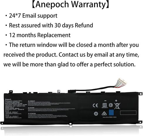 استبدال بطارية الكمبيوتر المحمول BTY-M6M لجهاز MSI Creator 15 A10SD A10SF GS66 Stealth 10SFS 10SGS 10SE-045 10UG GE66 Raider 10SFS WS66 10TMT-207US GE76 Raider 10UH Series Notebook 15.2V 99Wh 6250mAh in Kuwait