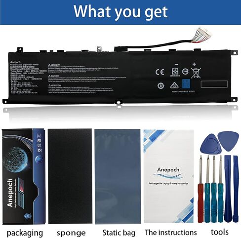 استبدال بطارية الكمبيوتر المحمول BTY-M6M لجهاز MSI Creator 15 A10SD A10SF GS66 Stealth 10SFS 10SGS 10SE-045 10UG GE66 Raider 10SFS WS66 10TMT-207US GE76 Raider 10UH Series Notebook 15.2V 99Wh 6250mAh in Kuwait