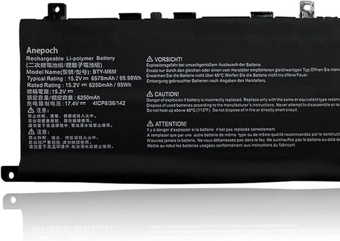 استبدال بطارية الكمبيوتر المحمول BTY-M6M لجهاز MSI Creator 15 A10SD A10SF GS66 Stealth 10SFS 10SGS 10SE-045 10UG GE66 Raider 10SFS WS66 10TMT-207US GE76 Raider 10UH Series Notebook 15.2V 99Wh 6250mAh in Kuwait