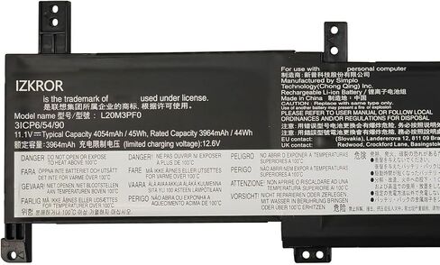 L20M3PF0 45Wh استبدال البطارية لينوفو IdeaPad 3-14ABA7 3-15ADA6 3-17ALC6 3-17ITL6 / S14 V14 V15 V17 G2-ITL G3-ABA G4-IRU / K14 21CT Series L20L3PF0 L20C3PF0 SB11B36274 5B11B36279 11.1 فولت in Saudi Arabia