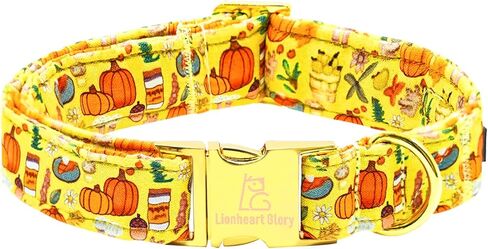 Lionheart Glory أطواق الكلاب الخريف الهالوين ياقة اليقطين الكلب ثقيل مريح قابل للتعديل طوق الكلب الوردي للكلاب ذات الياقات المتوسطة والبنات والأولاد طوق الكلب هدية لطيفة للحيوانات الأليفة in Kuwait