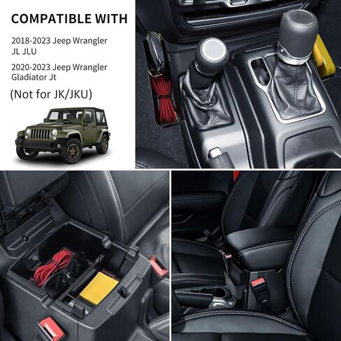 4PCS Center Console Organizer Compatible with 2018-2022 Jeep Wrangler JL JLU Accessories for Jeep Gladiator JT Accessories Gear Shift Side Tray Organizer,Hanging Armrest Storage Box,Co-Pilot Organizer in Kuwait