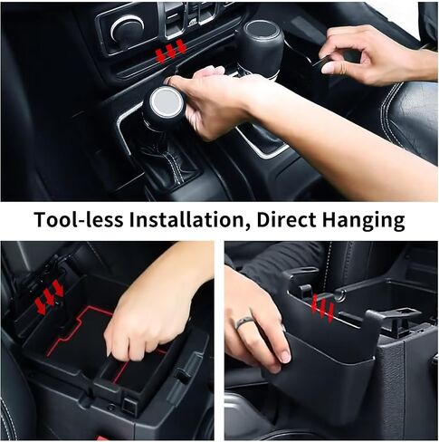 4PCS Center Console Organizer Compatible with 2018-2022 Jeep Wrangler JL JLU Accessories for Jeep Gladiator JT Accessories Gear Shift Side Tray Organizer,Hanging Armrest Storage Box,Co-Pilot Organizer in Kuwait