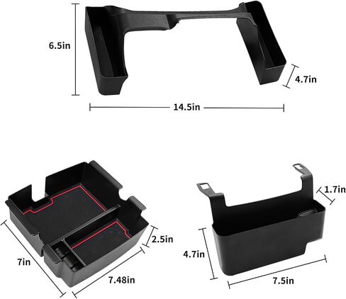 4PCS Center Console Organizer Compatible with 2018-2022 Jeep Wrangler JL JLU Accessories for Jeep Gladiator JT Accessories Gear Shift Side Tray Organizer,Hanging Armrest Storage Box,Co-Pilot Organizer in Kuwait