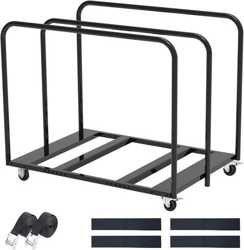 Folding Table Cart, Table Dolly with Swivel Caster Transport 6-8PCS Rectangular,Round Folding Tables 24In Width Panel Cart Have 3 Pole for Separating Area&Detachable Design Easy to Through Doorway in Saudi Arabia