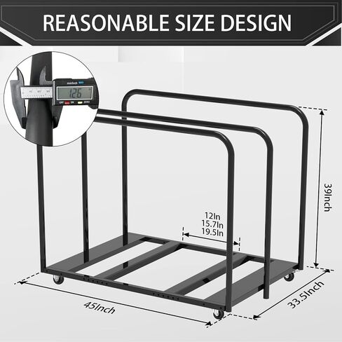 Folding Table Cart, Table Dolly with Swivel Caster Transport 6-8PCS Rectangular,Round Folding Tables 24In Width Panel Cart Have 3 Pole for Separating Area&Detachable Design Easy to Through Doorway in Saudi Arabia