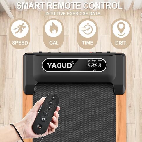 Walking Pad, Wooden Walking Pad Treadmill, Portable Under Desk Treadmill for Home Office, Compact Walking Jogging Running Machine with Remote Control and LED Display in Saudi Arabia