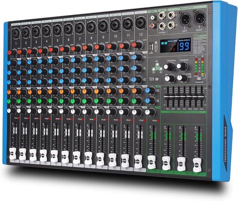 MIX-8 Professional DJ Audio Mixer مدخل 8 قنوات مع شريحة DPS Reverb 99 بت وتسجيل USB بلوتوث وتشغيل MP3 للمرحلة والبار والاستوديو (MIX-8) in Saudi Arabia