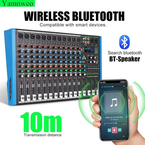 MIX-8 Professional DJ Audio Mixer مدخل 8 قنوات مع شريحة DPS Reverb 99 بت وتسجيل USB بلوتوث وتشغيل MP3 للمرحلة والبار والاستوديو (MIX-8) in Saudi Arabia