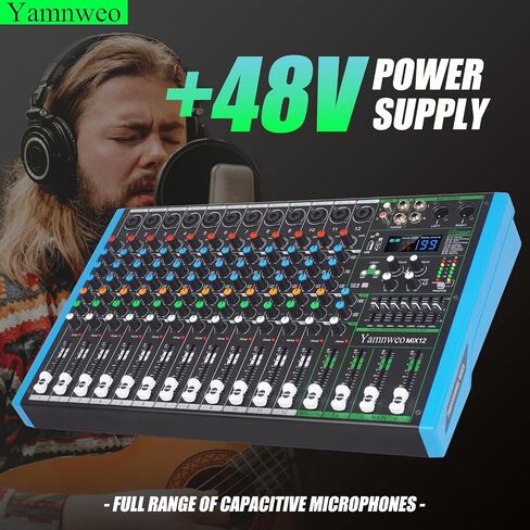 MIX-8 Professional DJ Audio Mixer مدخل 8 قنوات مع شريحة DPS Reverb 99 بت وتسجيل USB بلوتوث وتشغيل MP3 للمرحلة والبار والاستوديو (MIX-8) in Saudi Arabia