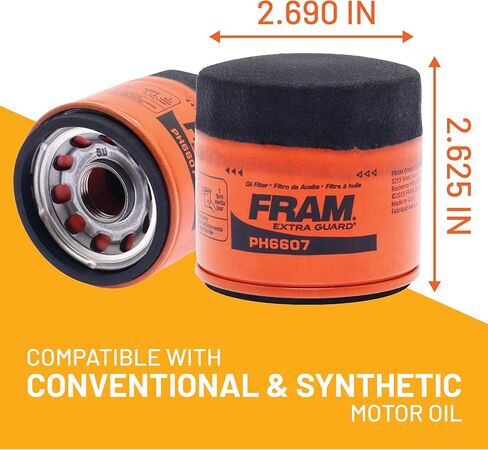 فرام إكسترا جارد PH6607، فلتر الزيت الدوار بفاصل 10 كيلو ميل، أسود in Kuwait