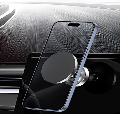 Dual Magnetic Foldable Mobile Phone Holder, 360° Adjustable Rotating Strong Magnetic Holder, with Two Magnets, Suitable for All Mobile Phones, for Gyms, Kitchens, bathrooms, Cars (Black) in Saudi Arabia