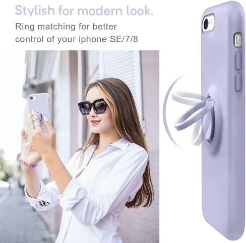 MOCCA for iPhone 11 Case with Ring Kickstand | Super Soft Microfiber Lining | Anti-Scratch Liquid Silicone Shock-Absorbing Case for iPhone 11 - Pink Sand in Saudi Arabia