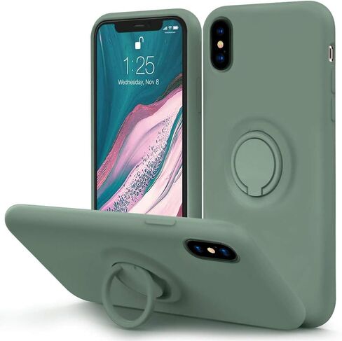 MOCCA for iPhone 11 Case with Ring Kickstand | Super Soft Microfiber Lining | Anti-Scratch Liquid Silicone Shock-Absorbing Case for iPhone 11 - Pink Sand in Saudi Arabia
