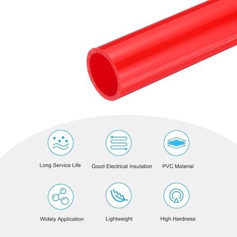 MECCANIXITY PVC Rigid Round Pipe 28.8mm(1 1/8 Inch) ID 34mm OD 350mm Light Grey High Impact for Water Pipe Crafts Cable Sleeve in Saudi Arabia