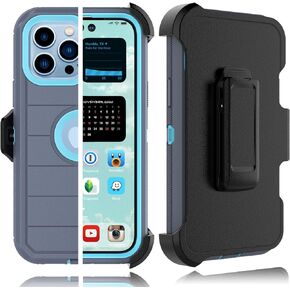Tekcoo Case Compatible for iPhone 14 Pro | 6.1 inch | 2022 with [Built-in Screen Protector] Holster Locking Belt Clip [Military Grade 12FT Drop Tested] Full Body Carrying Kickstand Cover - Orange