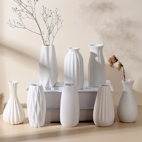 Set of 12 White Bud Vases for Flowers, Small Ceramic Vases in Bulk for Centerpieces, Boho Mini Vases for Wedding Decorations, Living Room and Bedroom Decor, Arts and Crafts for Gifts