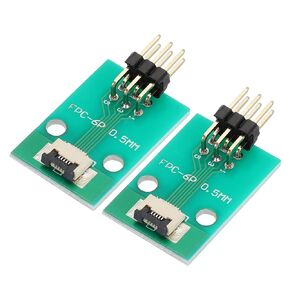 MECCANIXITY 2pcs FFC FPC Connector Board 8 Pin 0.5mm Socket to 2.54mm Double Row Right Angle Pin Header Strip Adapter, PCB Converter Board for LCD TVs/Digital Cameras/Laptops