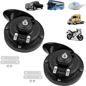 Yungeln Train Horns for Trucks 300DB Loud Air Electric Snail Horn,12V Waterproof Horns Kit Super Loud for Trucks,Cars,Motorcycle,Bikes & Boats 2 PCS