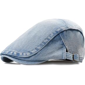 Mens Denim Cotton Newsboy Cap Ivy Gatsby Driving Hunting Cabbie Hat