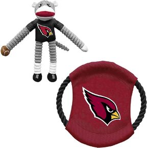 Littlearth Unisex-Adult NFL New York Giants Sock Monkey and Flying Disc Pet Toy Combo Set, Team Color, One Size