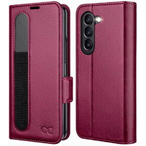 OCASE Case for Samsung Galaxy Z Fold 5 5G Wallet Case with S Pen Holder, PU Leather Flip Folio Case with Card Slots RFID Blocking Kickstand Phone Cover 7.6 Inch-Golden Sunset
