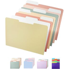 Mr. Pen- File Folders, 18 Pack, Vintage Colors, 1/3-Cut Tab, File Folders Letter Size, Colored File Folders, Office File Folder, Colored Folders, Office Supplies File Folders, File Folders with Tabs