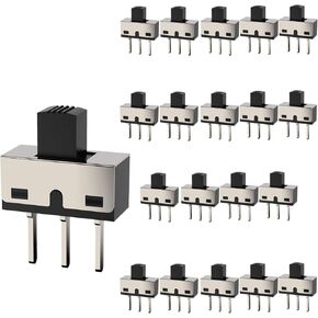 DIYhz 100 قطعة مقبض عالي 3 دبوس 2 موضع 1P2T SPDT مفتاح منزلق عمودي مع لوحة PCB لاردوينو، 0.5 أمبير، 50 فولت تيار مستمر، 2 مم