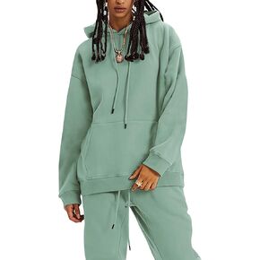 Womens 2 Piece Outfits Fleece Sweatsuit Sweatshirt & Jogger Sweatpants Set Y2K Tracksuit Set