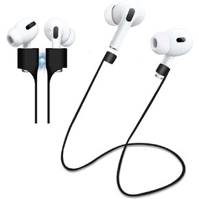 Magnetic Anti-Lost Straps for AirPods Accessory, Colorful Soft Silicone Sports Lanyard.Ultra Strong Cord Anti-Lost Leash Sports String, Neck Rope Cord, for a Sportsman (White)