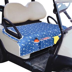 أغطية مقاعد عربة الجولف، بطانية منشفة عالمية لمقعد عربة الجولف مع 4 جيوب أمامية وقاعدة مضادة للانزلاق تناسب EZGO، Yamaha، Club Car والمزيد من عربات الجولف بمقعدين، رمادي in Kuwait