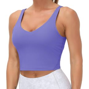 THE GYM PEOPLE Womens' Sports Bra Longline Wirefree Padded with Medium Support