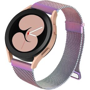 Amzpas Metal Bands for Samsung Galaxy Watch 4 Band 40mm 44mm, Galaxy Watch 4 Classic Bands 42mm 46mm Women Men, 20mm Stainless Steel Metal Replacement Strap for Samsung Watch 4 Bands