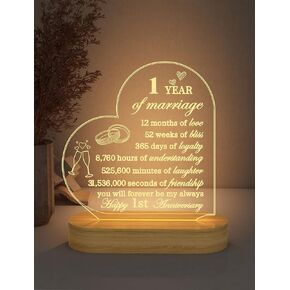 FULLOSUN Anniversary Wedding Gifts for Him/Her, I Love You Night Light 3D Illusion Lamp for Couple Wife Husband Romantic Valentines Wedding Day Present (30th)