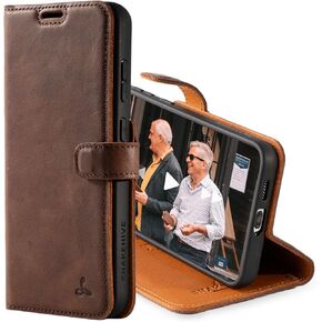Snakehive Samsung Galaxy S23 Leather Case | Genuine Leather Wallet Phone Case with Card Holder | Flip Folio Case/Cover with Stand | Compatible with Samsung Galaxy S23 | (Navy)