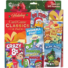 Regal Games Card Games for Kids - Go Fish, Crazy 8's, Old Maid, Slap Jack, Garbage Monster, War - Simple & Fun Classic Family Table Games - Games May Vary (6 Set)