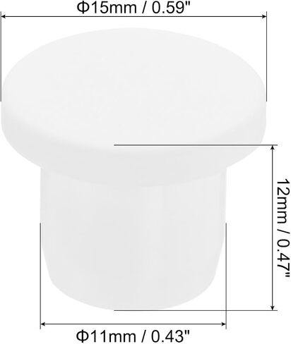 MECCANIXITY سدادة ثقب مطاط السيليكون الأبيض الناعمة المرنة لثقب 14-15 مم 20 قطعة in Saudi Arabia
