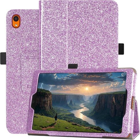 Case for Onn. 7 Inch Tablet Gen 4 Model:100135924 2024 Release - Folio PU Leather Stand Cover with Pencil Holder, Glitter Pink in Saudi Arabia