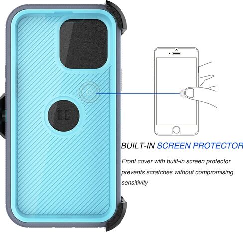 Tekcoo Case Compatible for iPhone 14 Pro | 6.1 inch | 2022 with [Built-in Screen Protector] Holster Locking Belt Clip [Military Grade 12FT Drop Tested] Full Body Carrying Kickstand Cover - Orange in Saudi Arabia