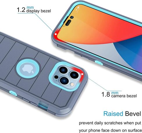 Tekcoo Case Compatible for iPhone 14 Pro | 6.1 inch | 2022 with [Built-in Screen Protector] Holster Locking Belt Clip [Military Grade 12FT Drop Tested] Full Body Carrying Kickstand Cover - Orange in Saudi Arabia