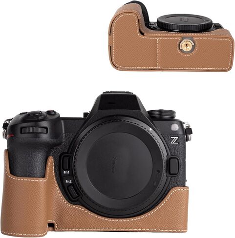 Protective Camera Case for Nikon Z6III Mirrorless Camera,For Nikon Z6III Half Case with Soft Microfiber Inner For Nikon Z6 III Camera Cover Function Well 1/4"-20 Hole Retro PU Litchi Stria-Matte Black in Kuwait