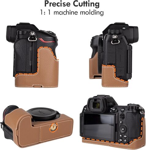 Protective Camera Case for Nikon Z6III Mirrorless Camera,For Nikon Z6III Half Case with Soft Microfiber Inner For Nikon Z6 III Camera Cover Function Well 1/4"-20 Hole Retro PU Litchi Stria-Matte Black in Kuwait