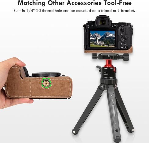 Protective Camera Case for Nikon Z6III Mirrorless Camera,For Nikon Z6III Half Case with Soft Microfiber Inner For Nikon Z6 III Camera Cover Function Well 1/4"-20 Hole Retro PU Litchi Stria-Matte Black in Kuwait