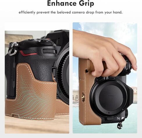 Protective Camera Case for Nikon Z6III Mirrorless Camera,For Nikon Z6III Half Case with Soft Microfiber Inner For Nikon Z6 III Camera Cover Function Well 1/4"-20 Hole Retro PU Litchi Stria-Matte Black in Kuwait