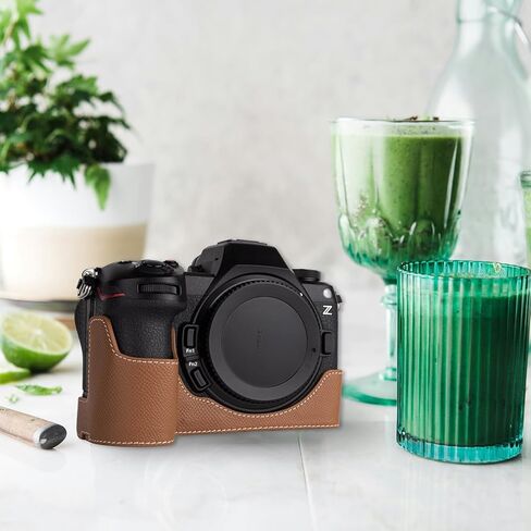 Protective Camera Case for Nikon Z6III Mirrorless Camera,For Nikon Z6III Half Case with Soft Microfiber Inner For Nikon Z6 III Camera Cover Function Well 1/4"-20 Hole Retro PU Litchi Stria-Matte Black in Kuwait