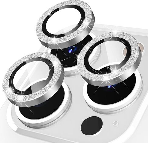 Suoman 3-Pack Diamond Camera Cover Circle Tempered Glass for iPhone 12 Pro Max Lens Protector, for iPhone 12 Pro Max 6.7 inch [Not Affect Night Shots] - Diamonds-Gold in Saudi Arabia