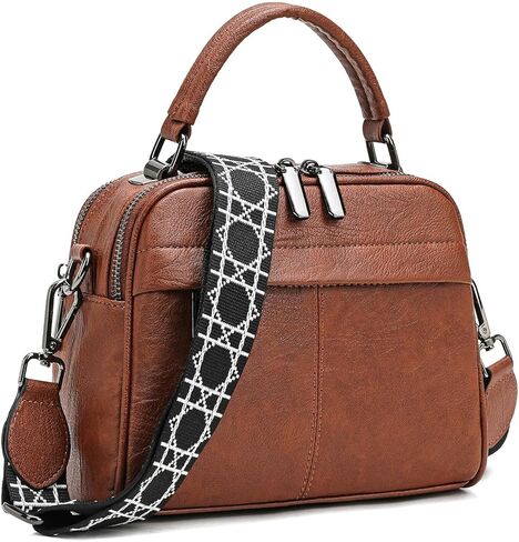 حقائب كروس للنساء من Love Delivery حقيبة كتف صغيرة من جلد البولي يوريثان الناعم مع 3 أشرطة مجانية وقلادة لطيفة in Kuwait